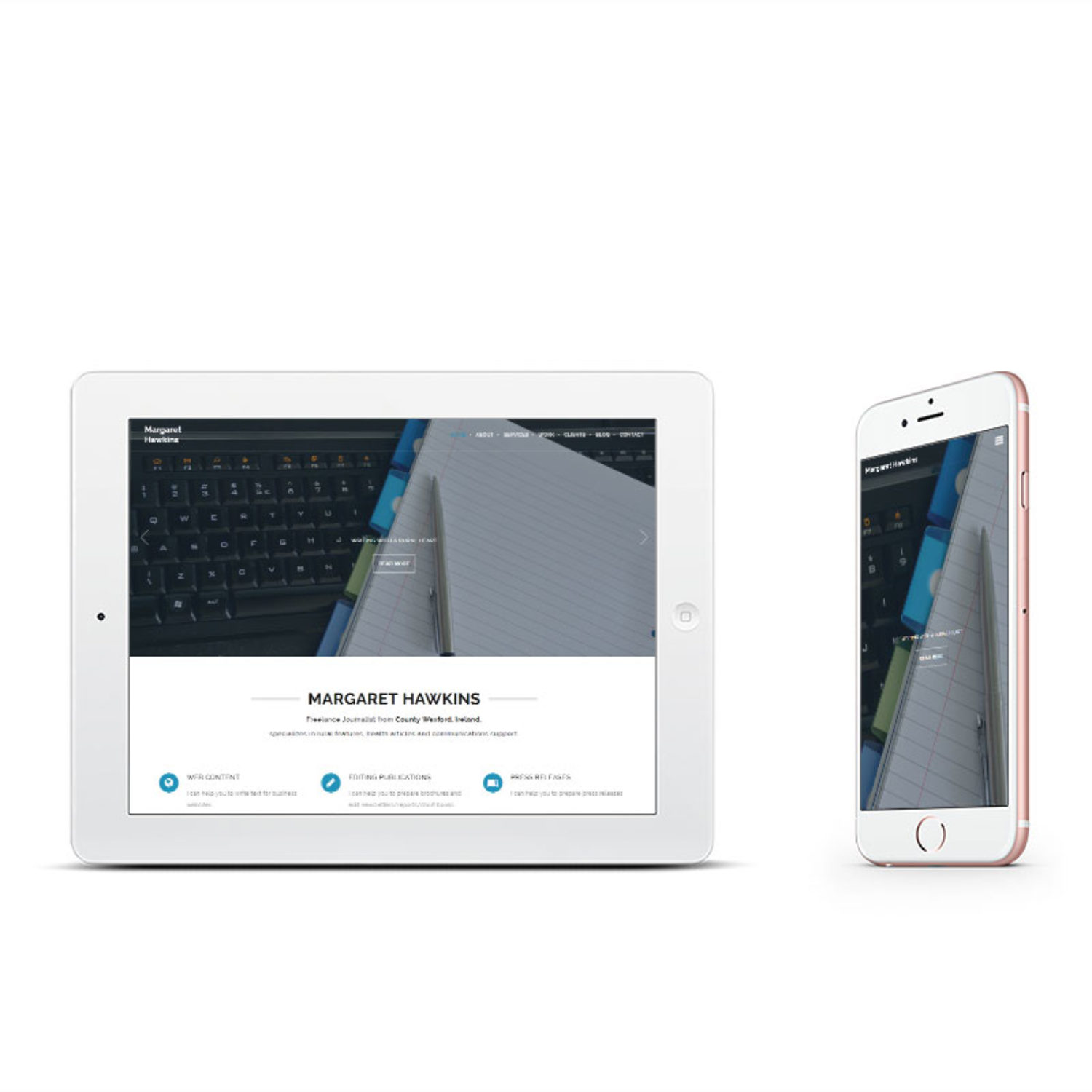 Website Design Wexford by Black Soda Creative Studio, web design showcase on tablet