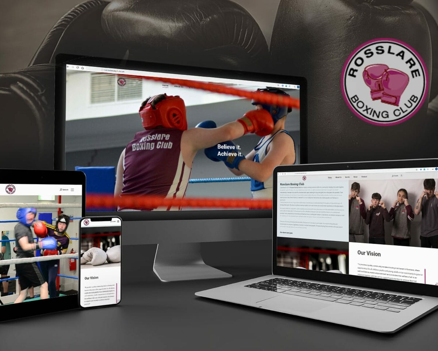 Website design, promo video Wexford, responsive showcase on different devices