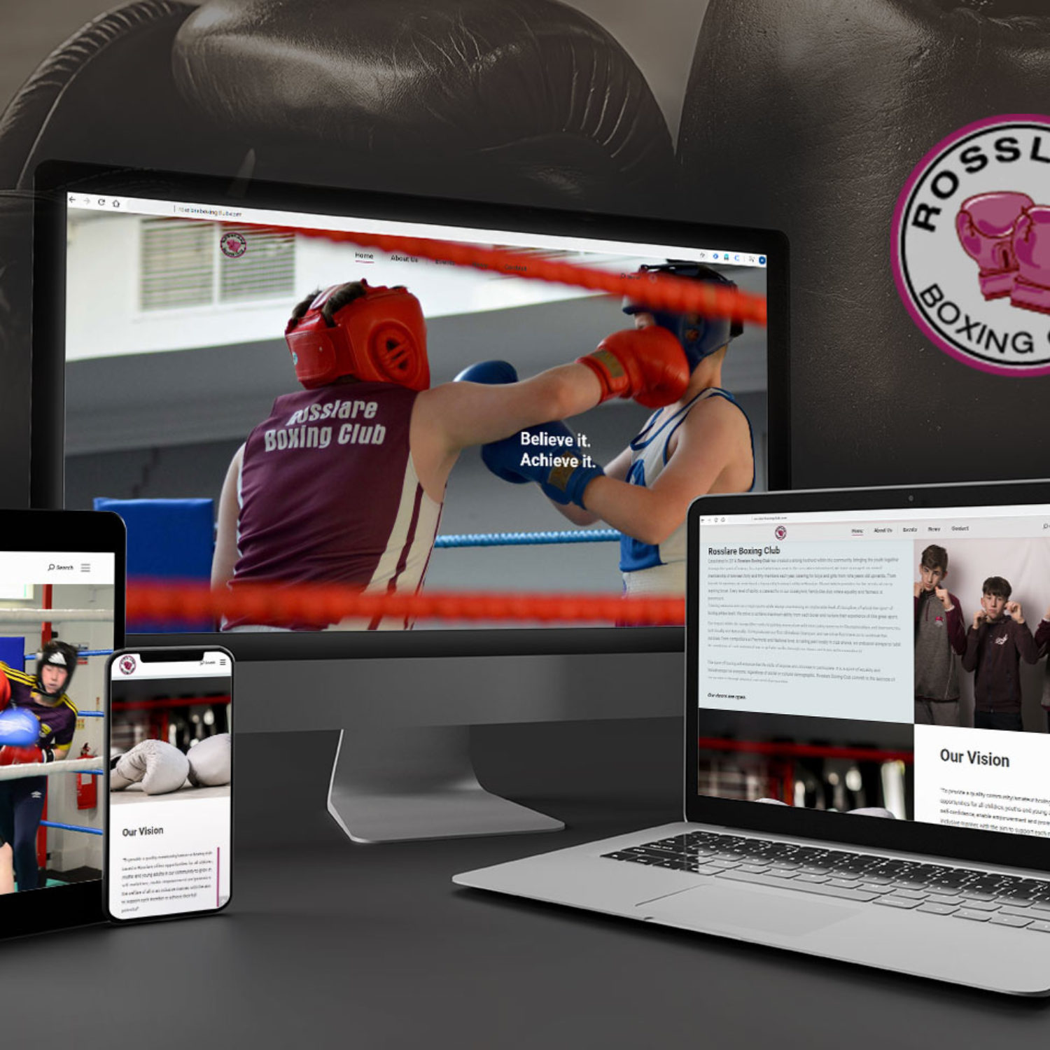 Website design, promo video Wexford, responsive showcase on different devices