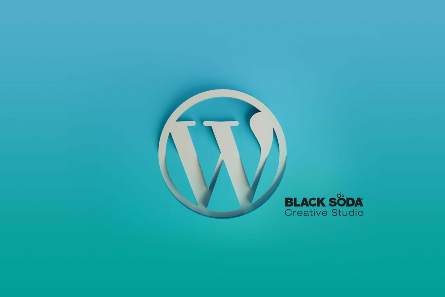 wordpress logo together with a black soda web design wexford logo